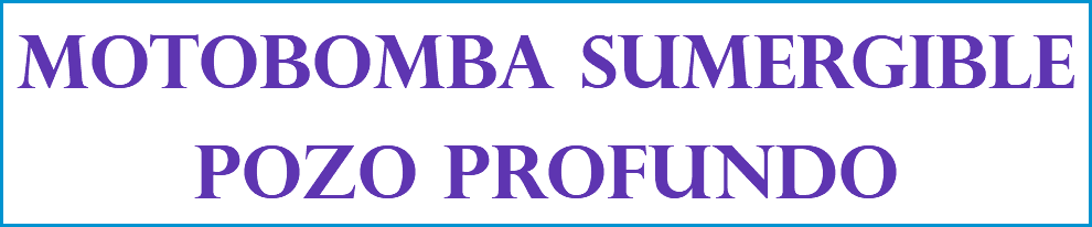 MOTOBOMBA SUMERGIBLE POZO PROFUNDO
